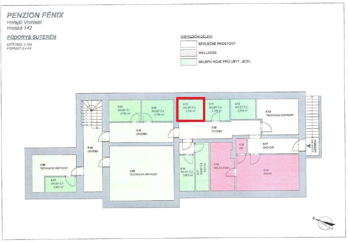 umístění sklepa v domě