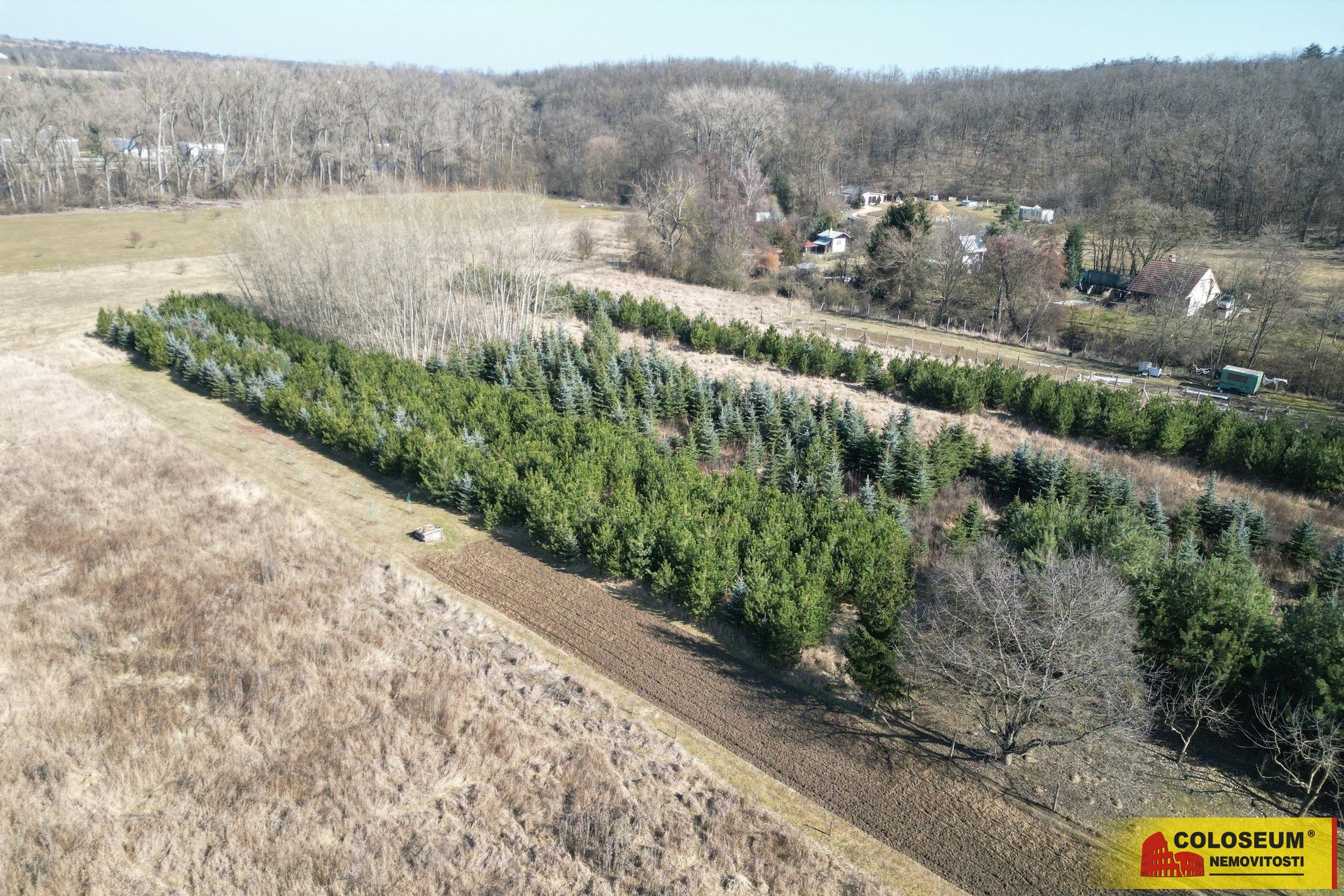 Pohled na pozemky z dronu - Oblekovice - prodej pozemků