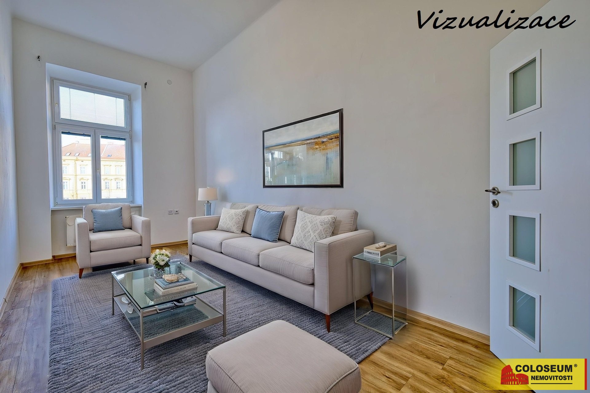 Vizualizace obývací pokoj – Znojmo – pronájem bytu
