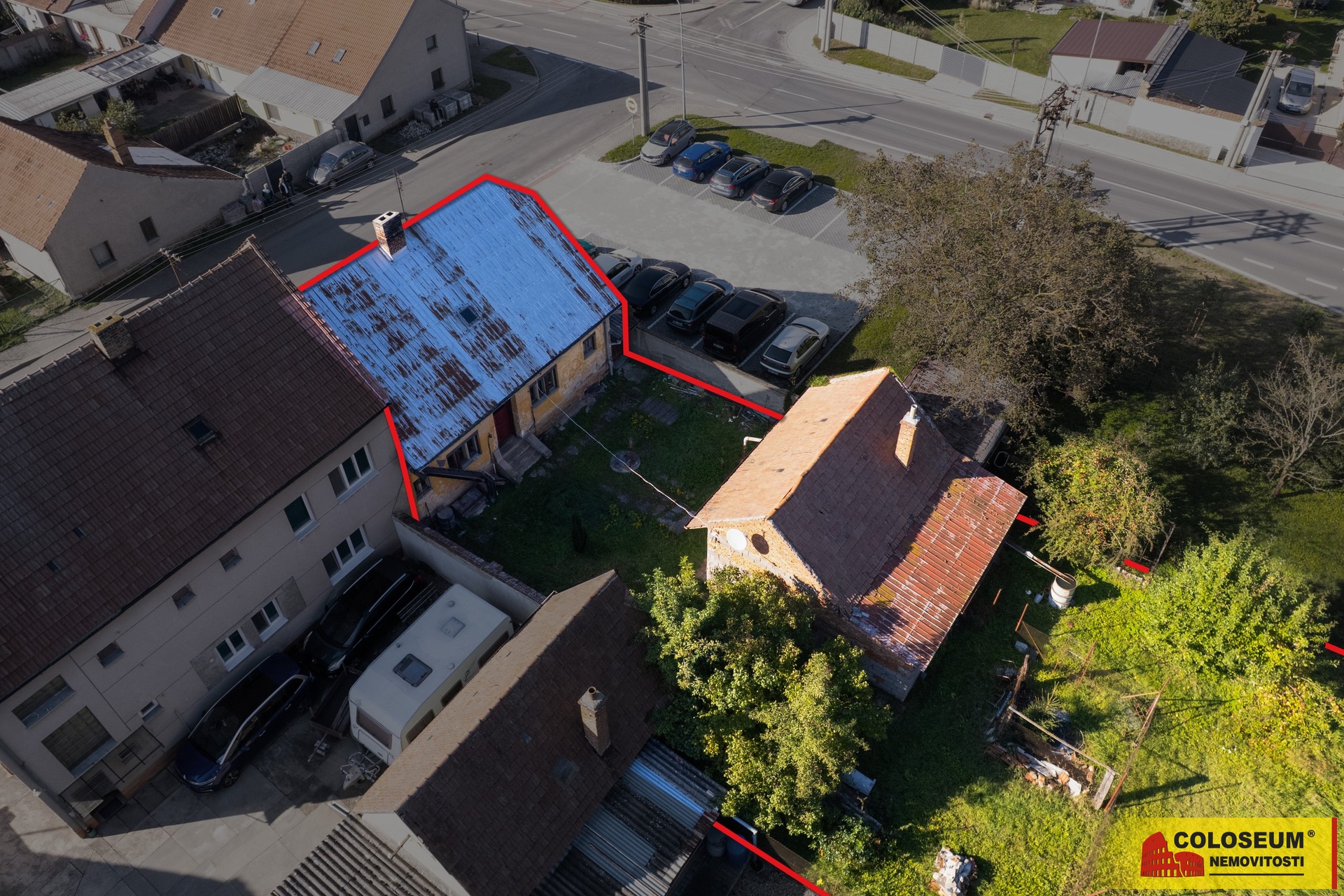 Pohled z dronu - Nezamyslice - prodej rodinného do