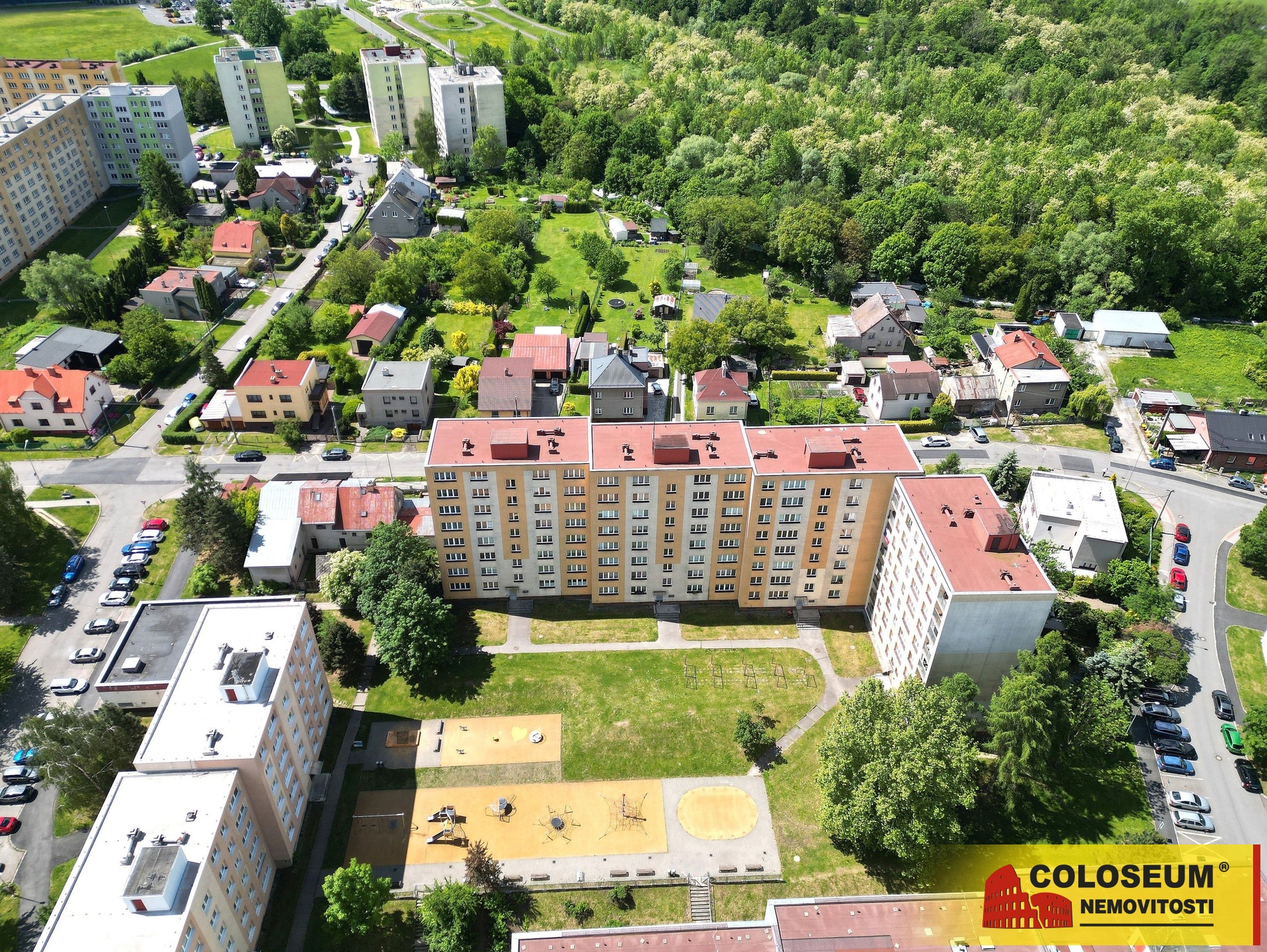 Pohled z dronu – Ostrava – Zábřeh – prodej bytu