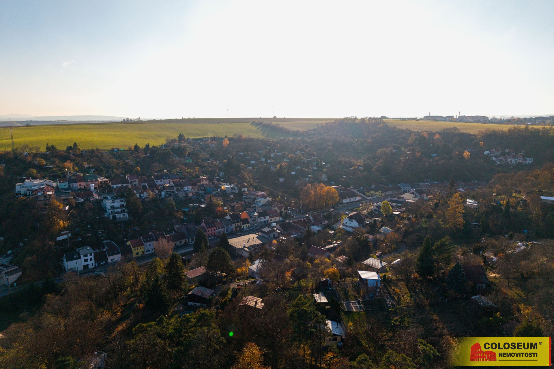 Pohled z dronu – Brno – prodej louky