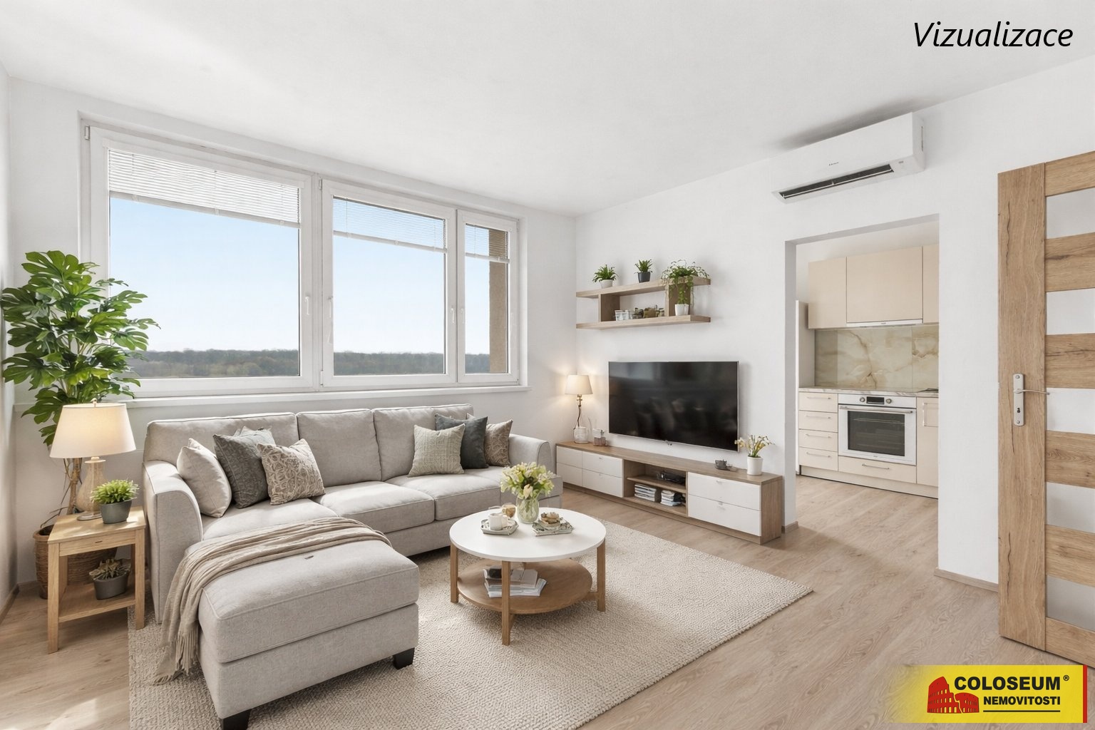 Vizualizace obývací pokoj - Hodonín - prodej bytu 