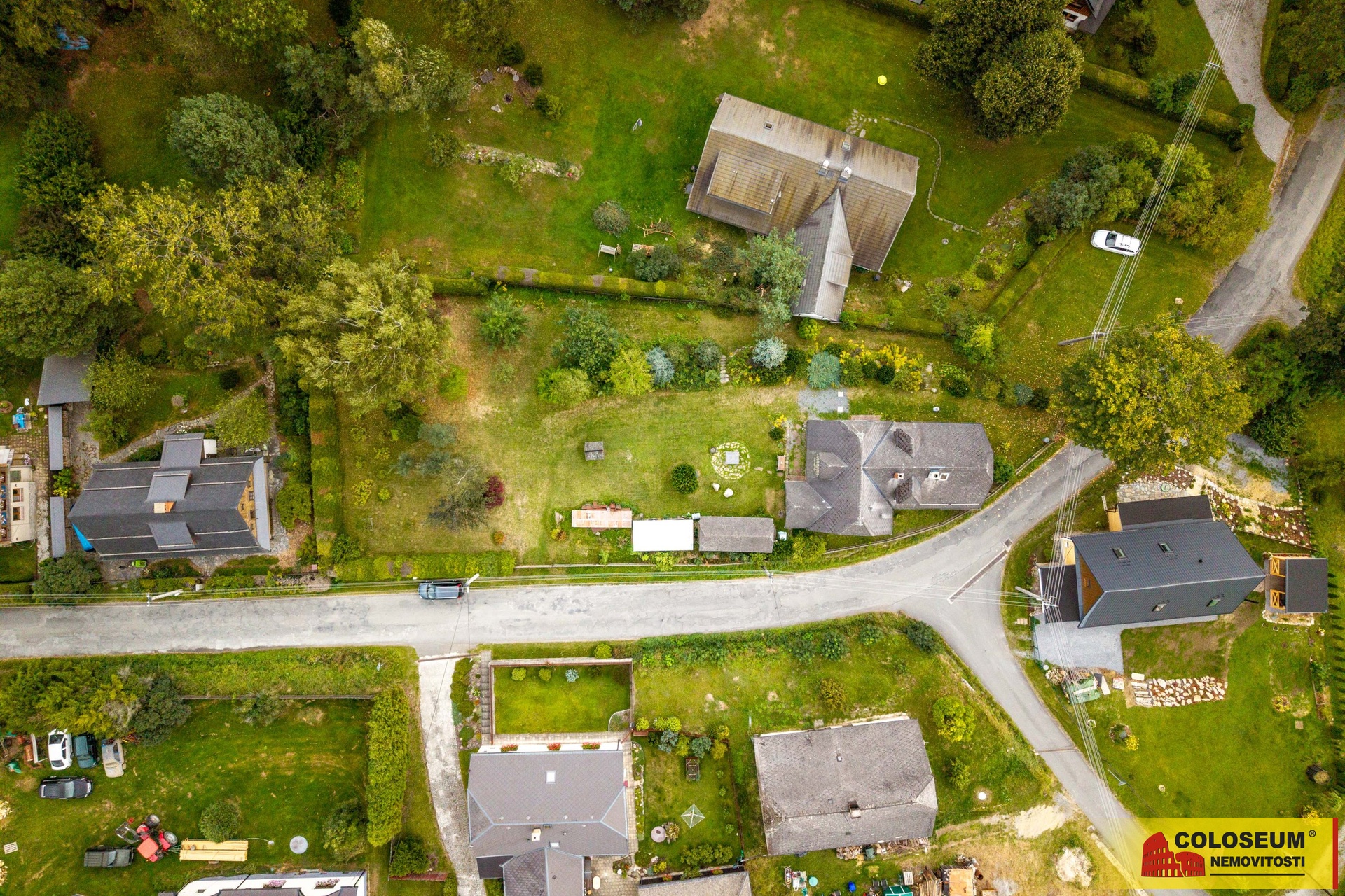 Pohled na okolí z dronu - Vrbno pod Pradědem - Mnichov - prodej rodinného domu