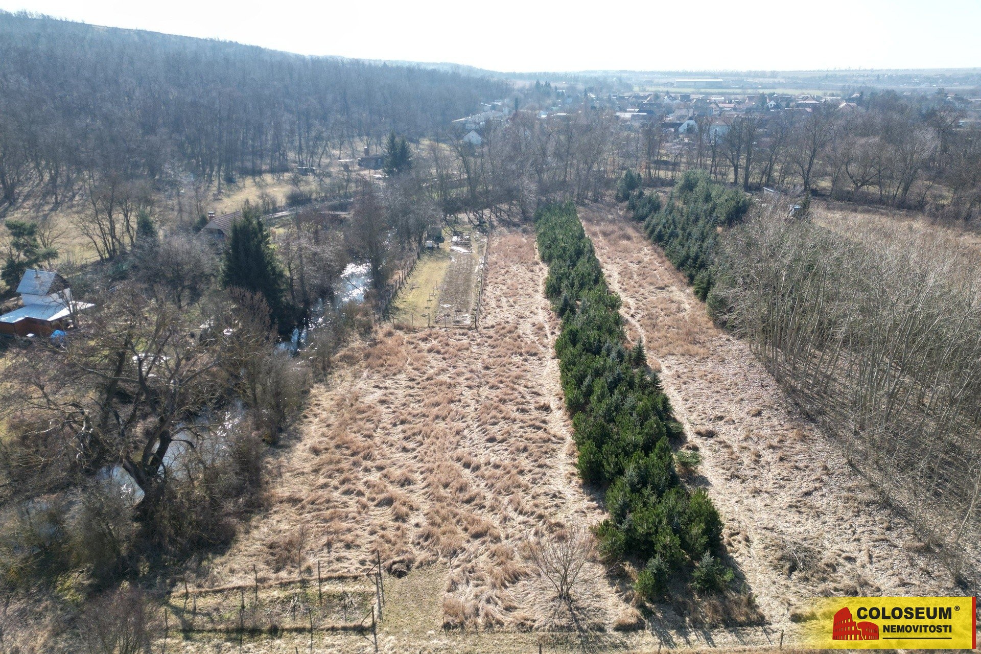Pohled z dronu na pozemky - Oblekovice - prodej pozemků