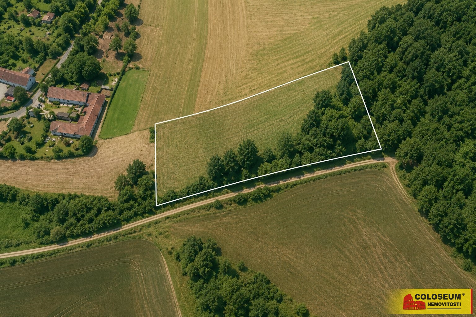 Pohled z dronu - Bojanovice - prodej pozemků 