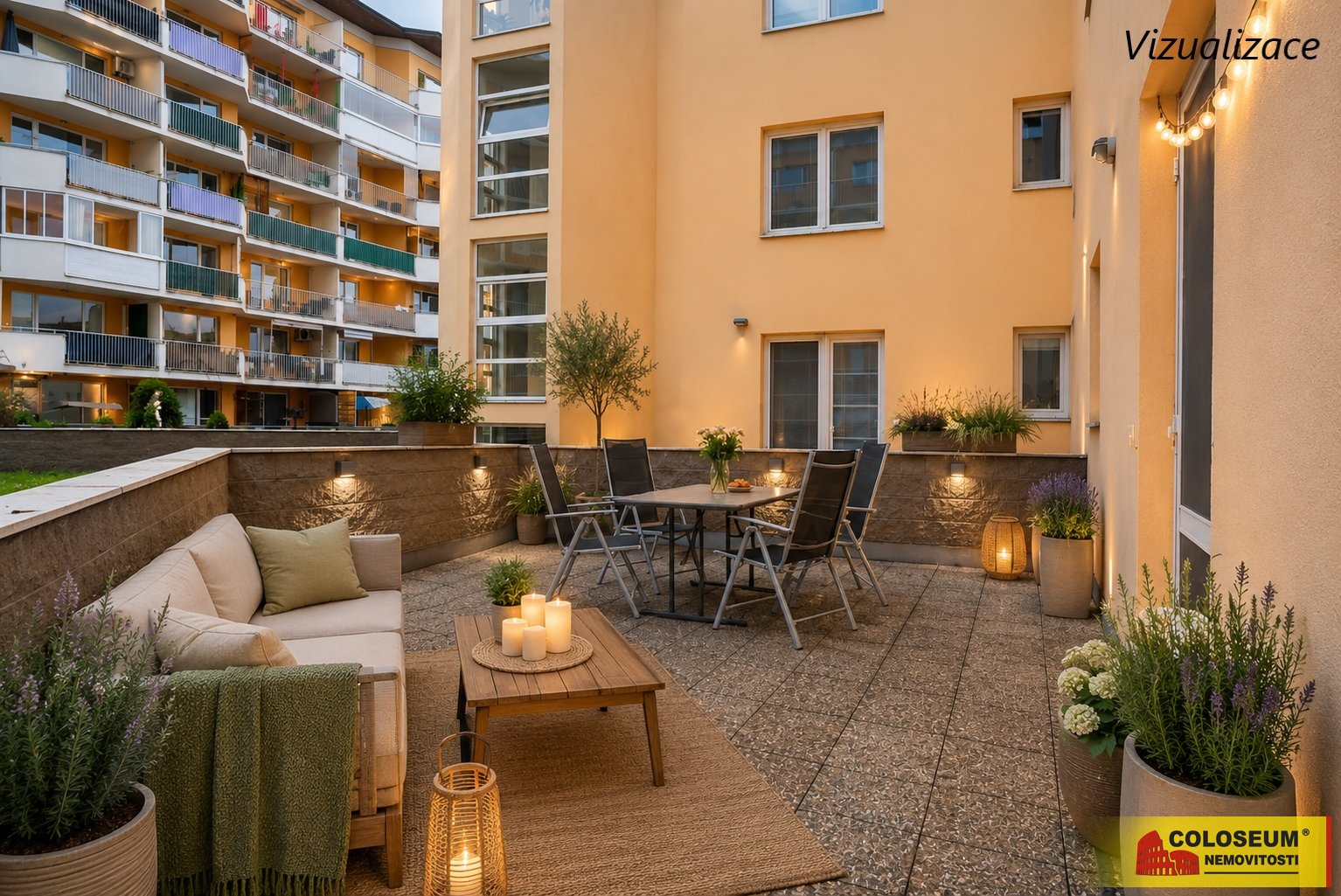 Vizualizace terasy - Brno - Juliánov - prodej bytu 3+1
