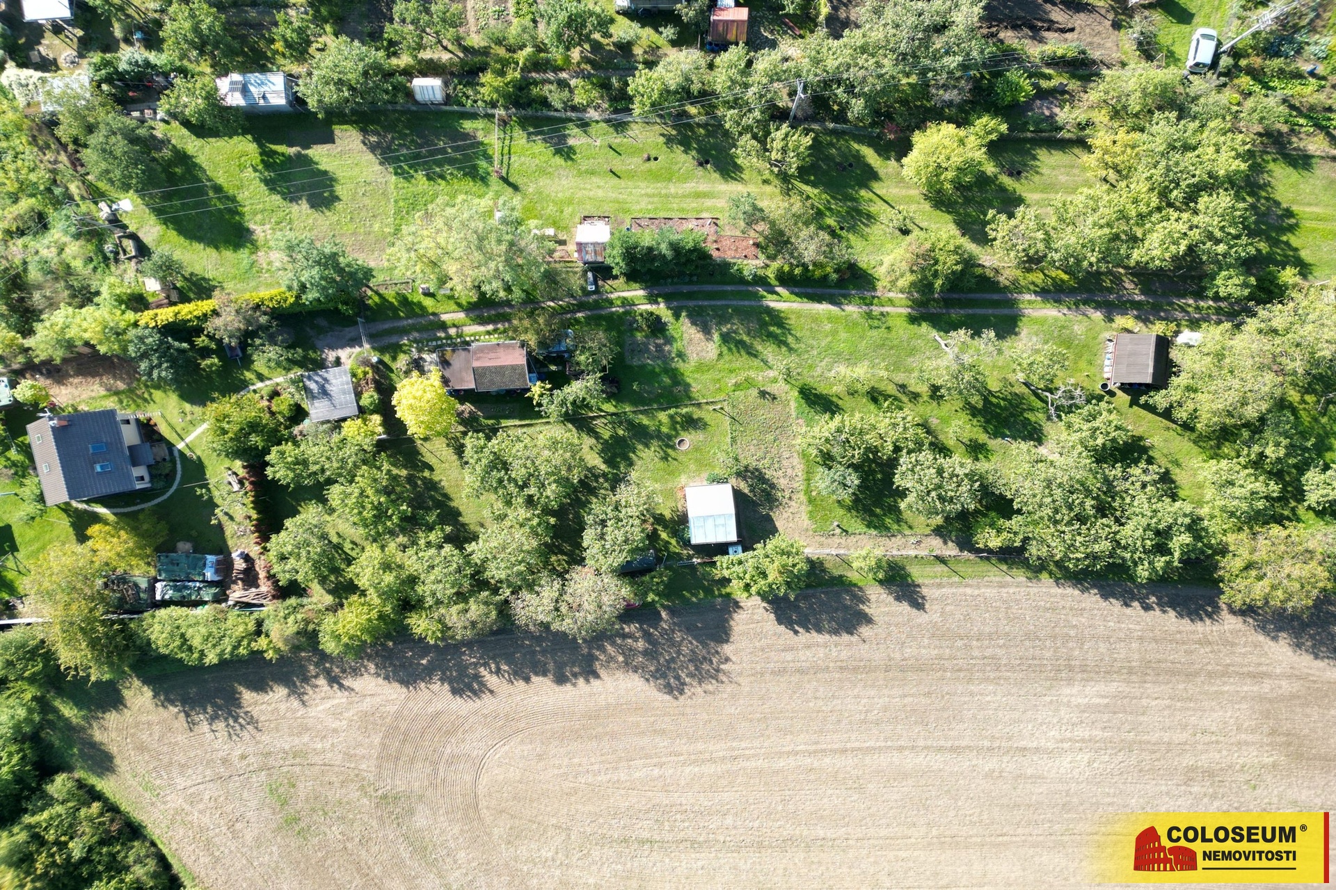 Pohled z dronu – Dobšice – prodej pozemku