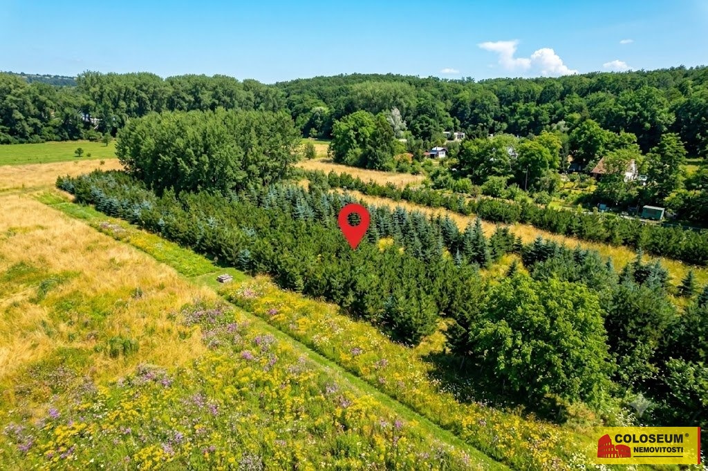 Pohled na pozemky z dronu - Oblekovice - prodej po