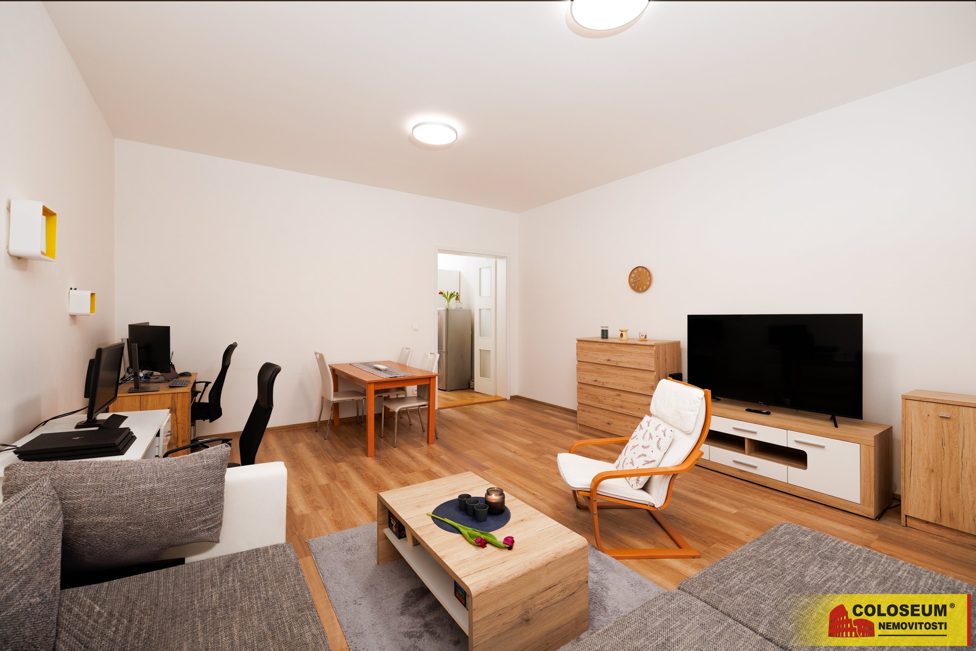 Obývací pokoj - Brno - Veveří - prodej bytu 2+1