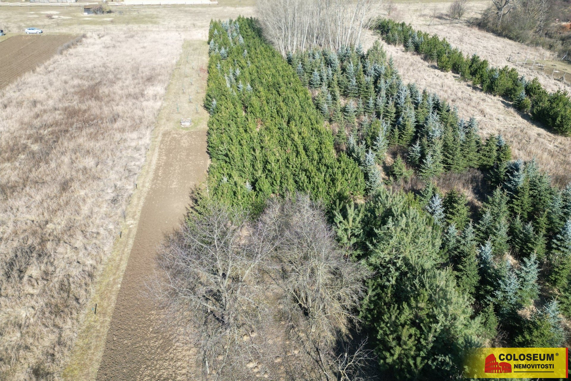 Pohled na pozemky z dronu - Oblekovice - prodej pozemků