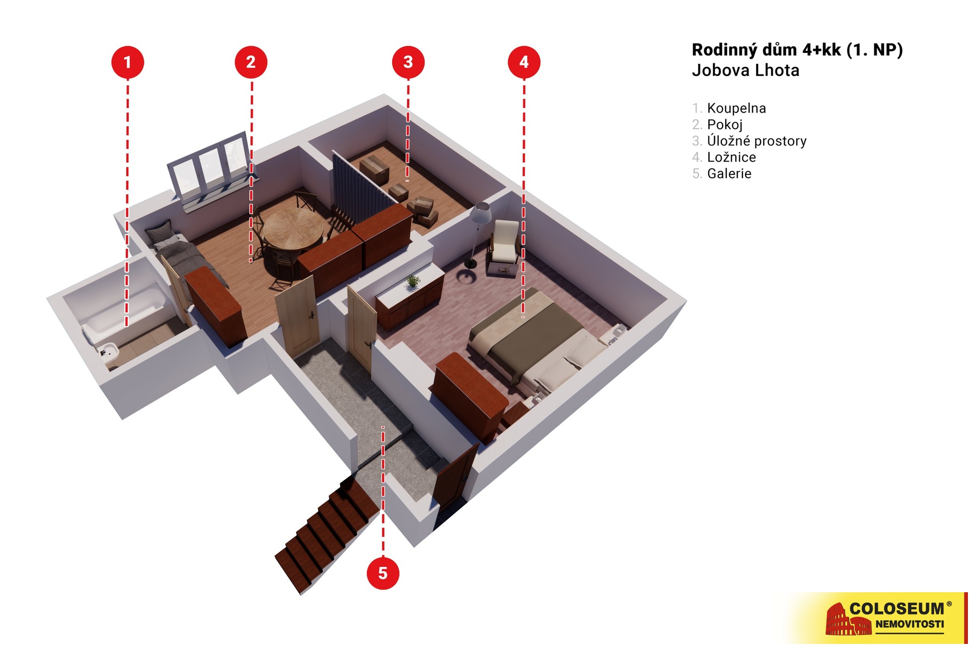 Půdorys 1NP - Kněževes - Jobova Lhota - prodej zemědělské usedlosti