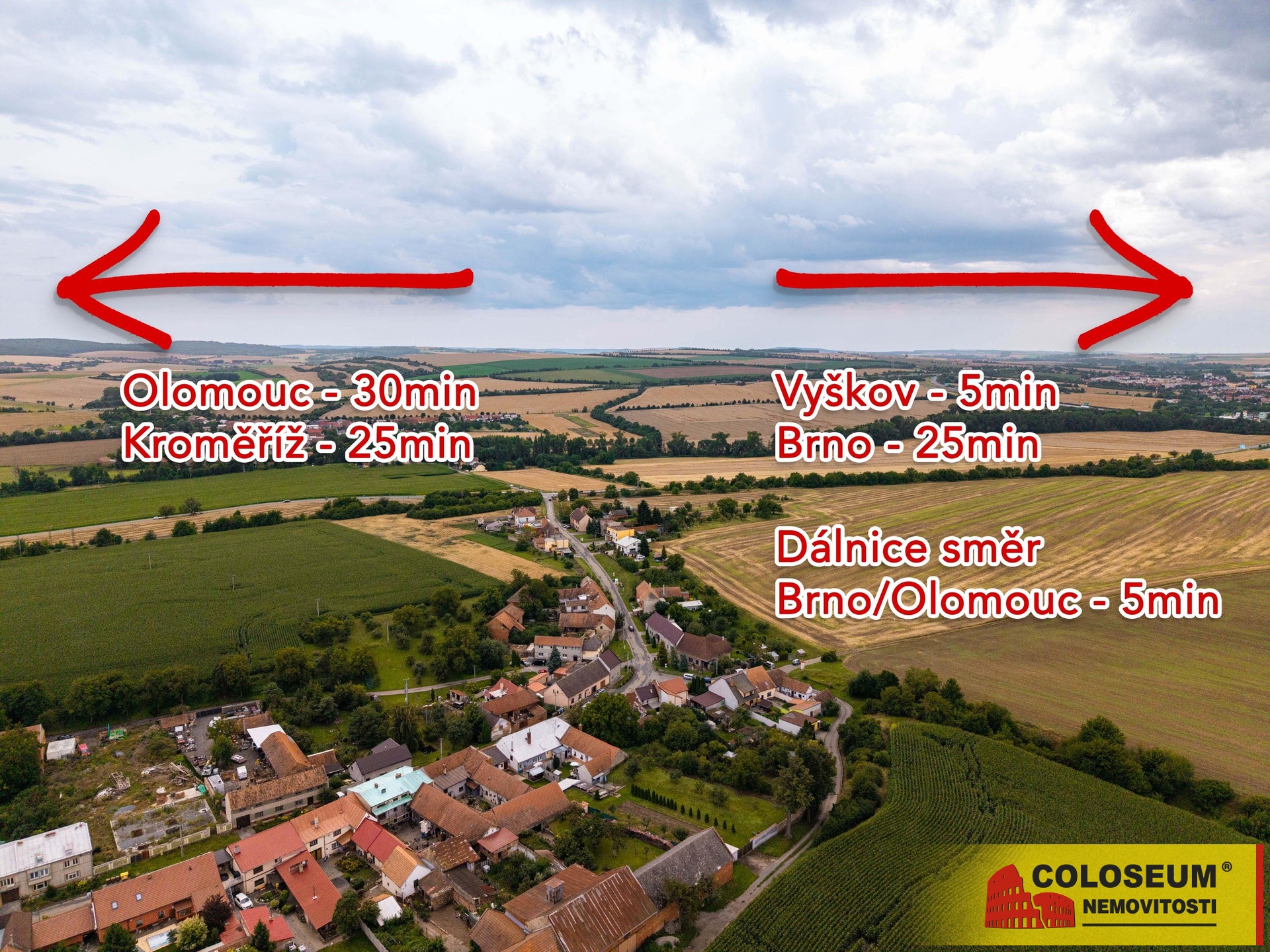 Rozcestník - Křižanovice u Vyškova - prodej pozemk