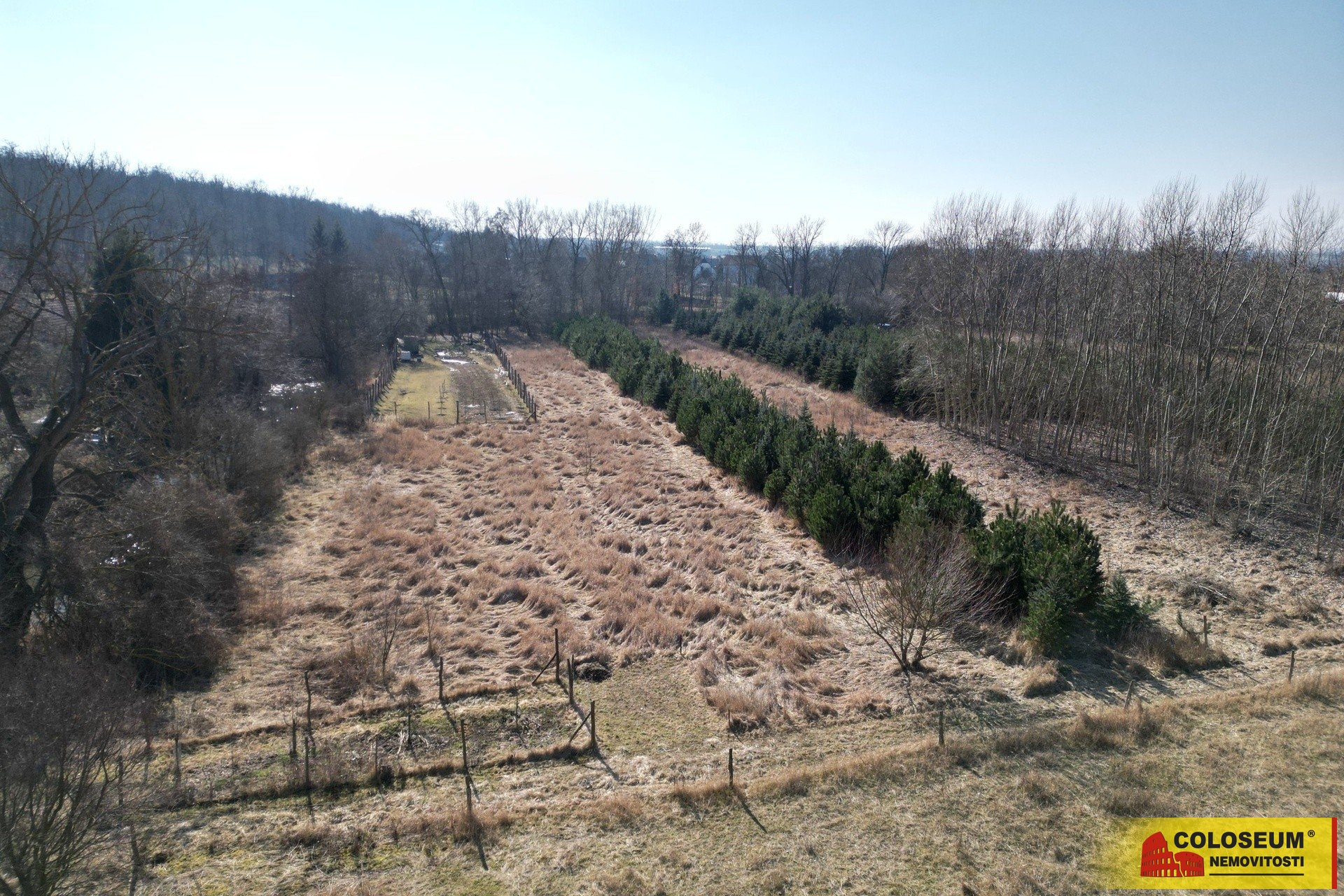 Pohled z dronu na pozemky - Oblekovice - prodej pozemků