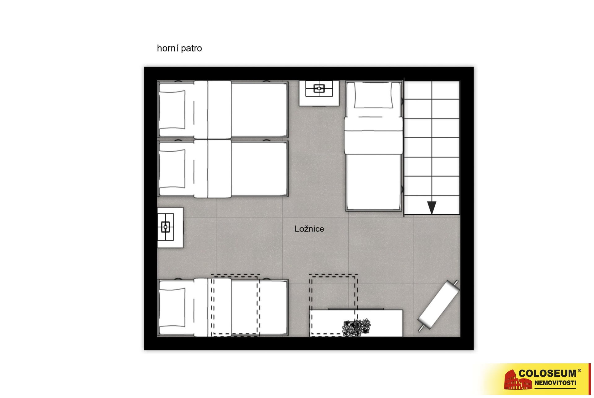 Půdorys patro - Jeseník - prodej bytu 2+1