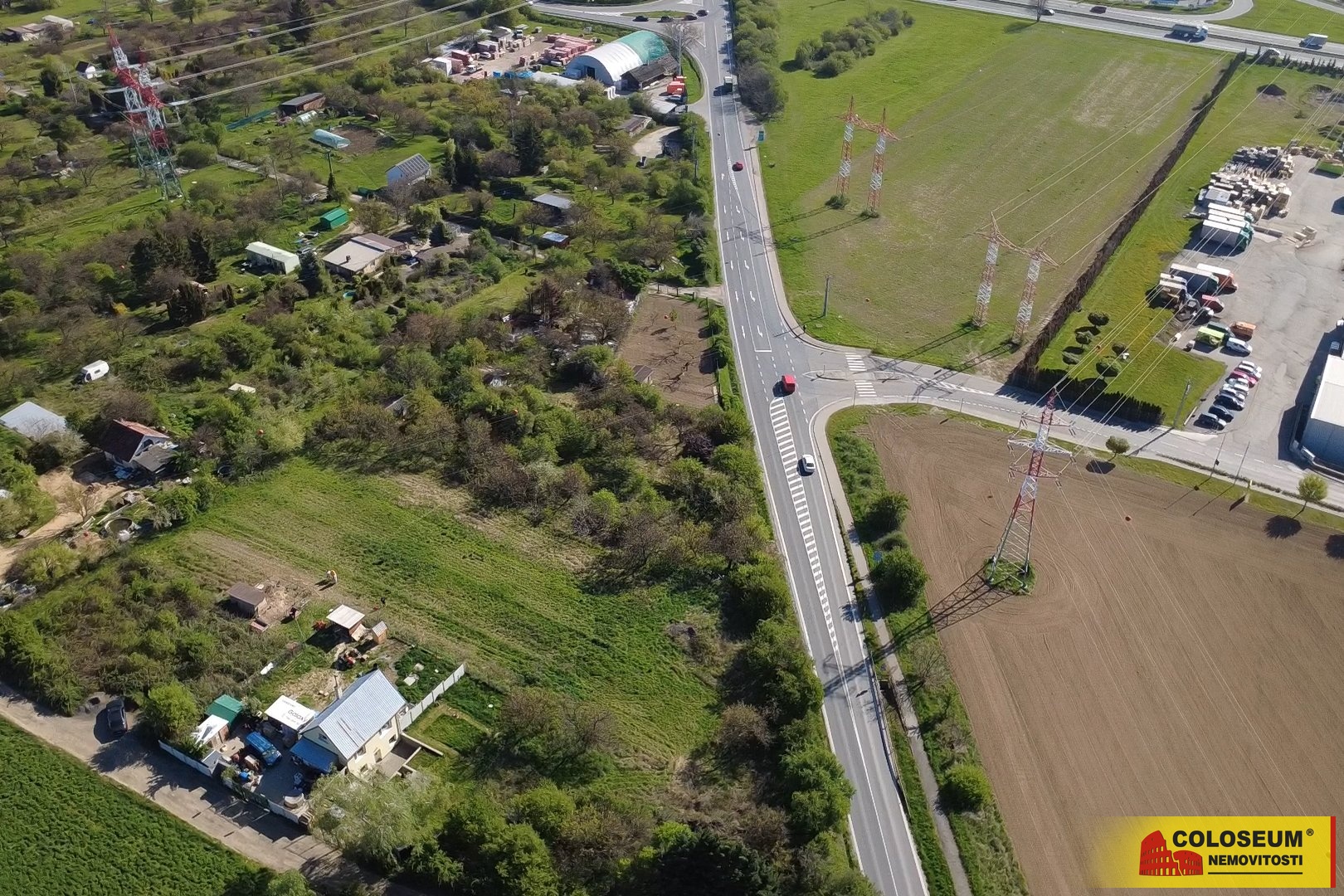Pohled z dronu – Brno - Modřice – prodej zahrady