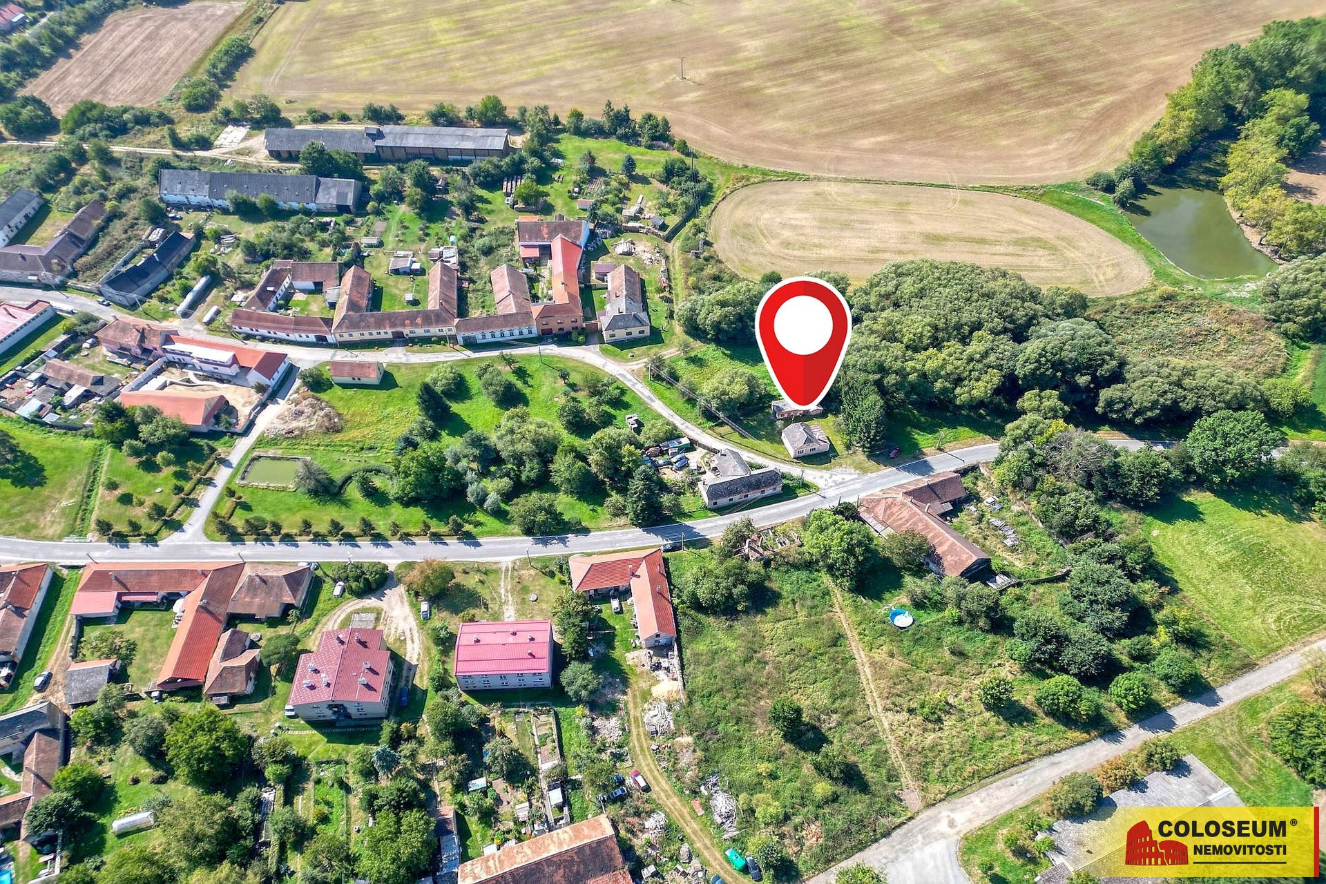 Pohled z dronu – Dešná - Rancířov – prodej chalupy