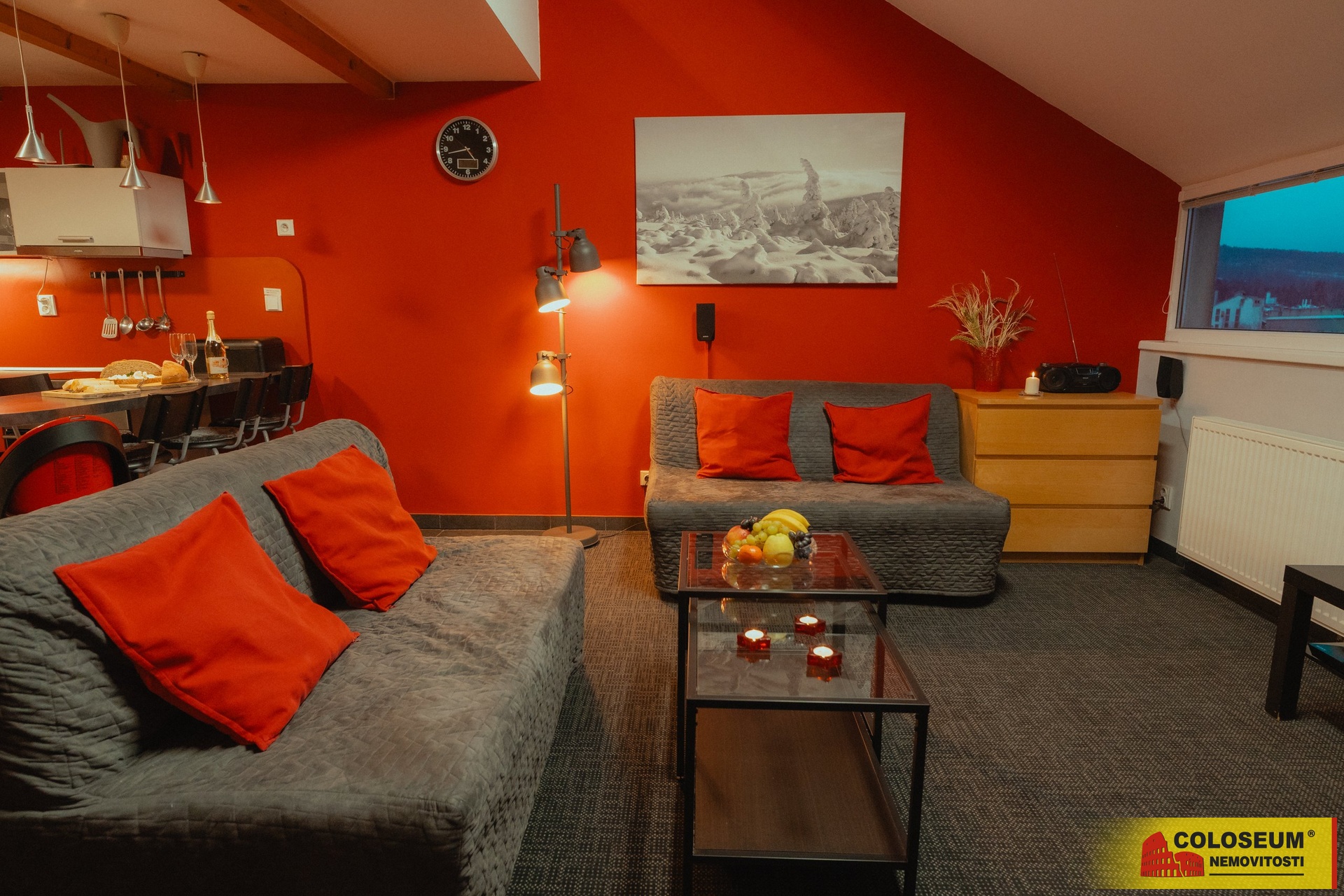 Obývací část - Jeseník - prodej bytu 2+1