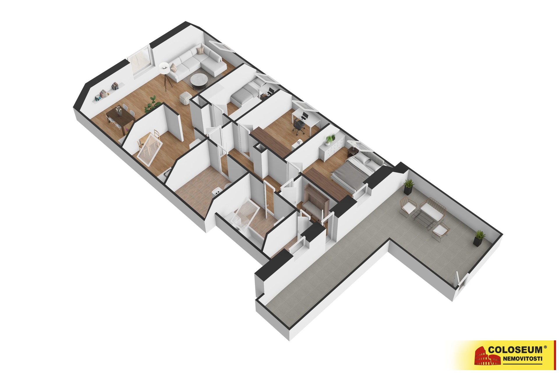 Půdorys - Moravský Krumlov - prodej podkrovního by