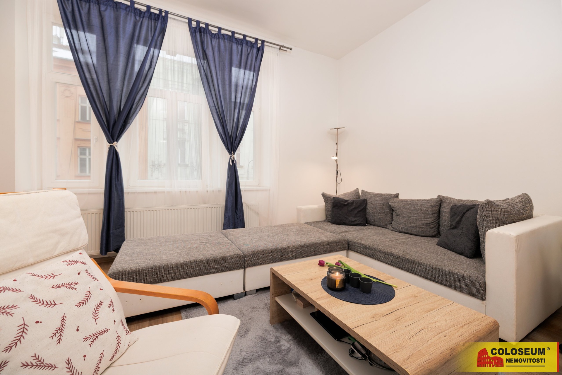 Obývací pokoj - Brno - Veveří - prodej bytu 2+1