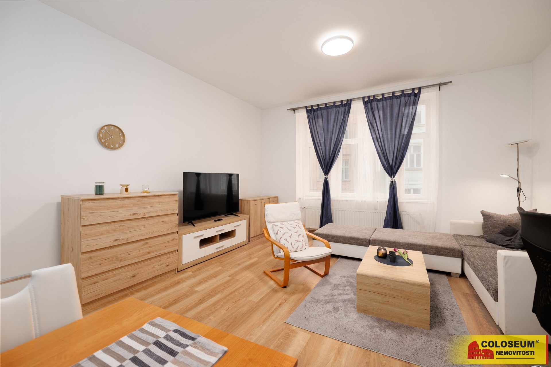 Obývací pokoj - Brno - Veveří - prodej bytu 2+1