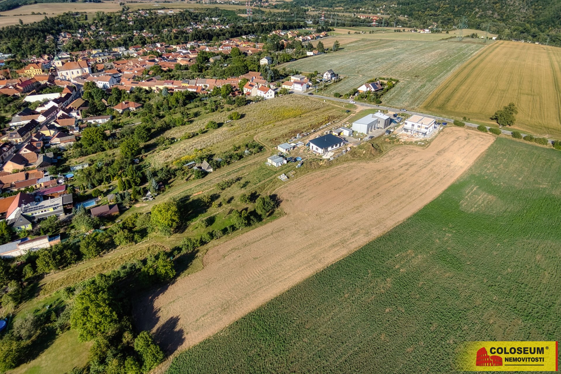 Pohled na pozemek z ptačí perspektivy - Veverská B