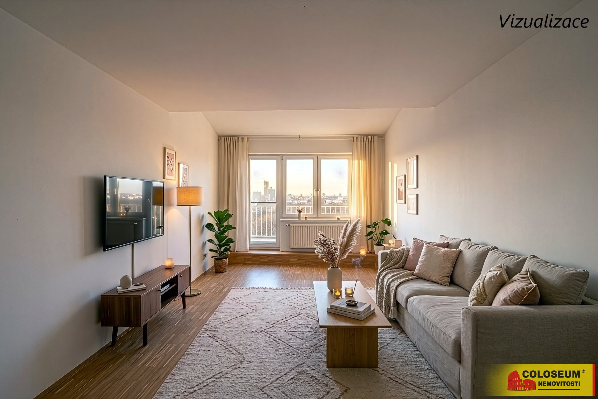 Vizualizace obývací pokoj - Brno - Černovice - pro