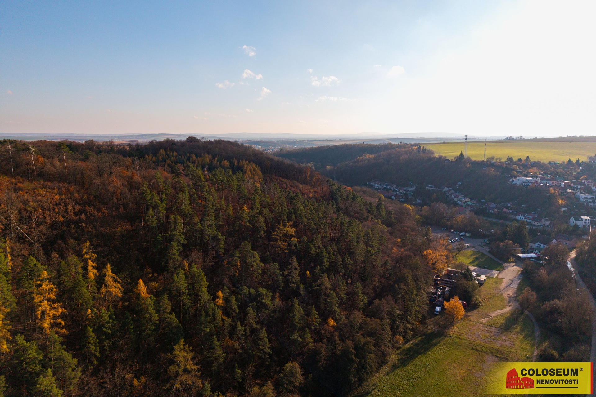 Pohled z dronu – Brno – prodej louky