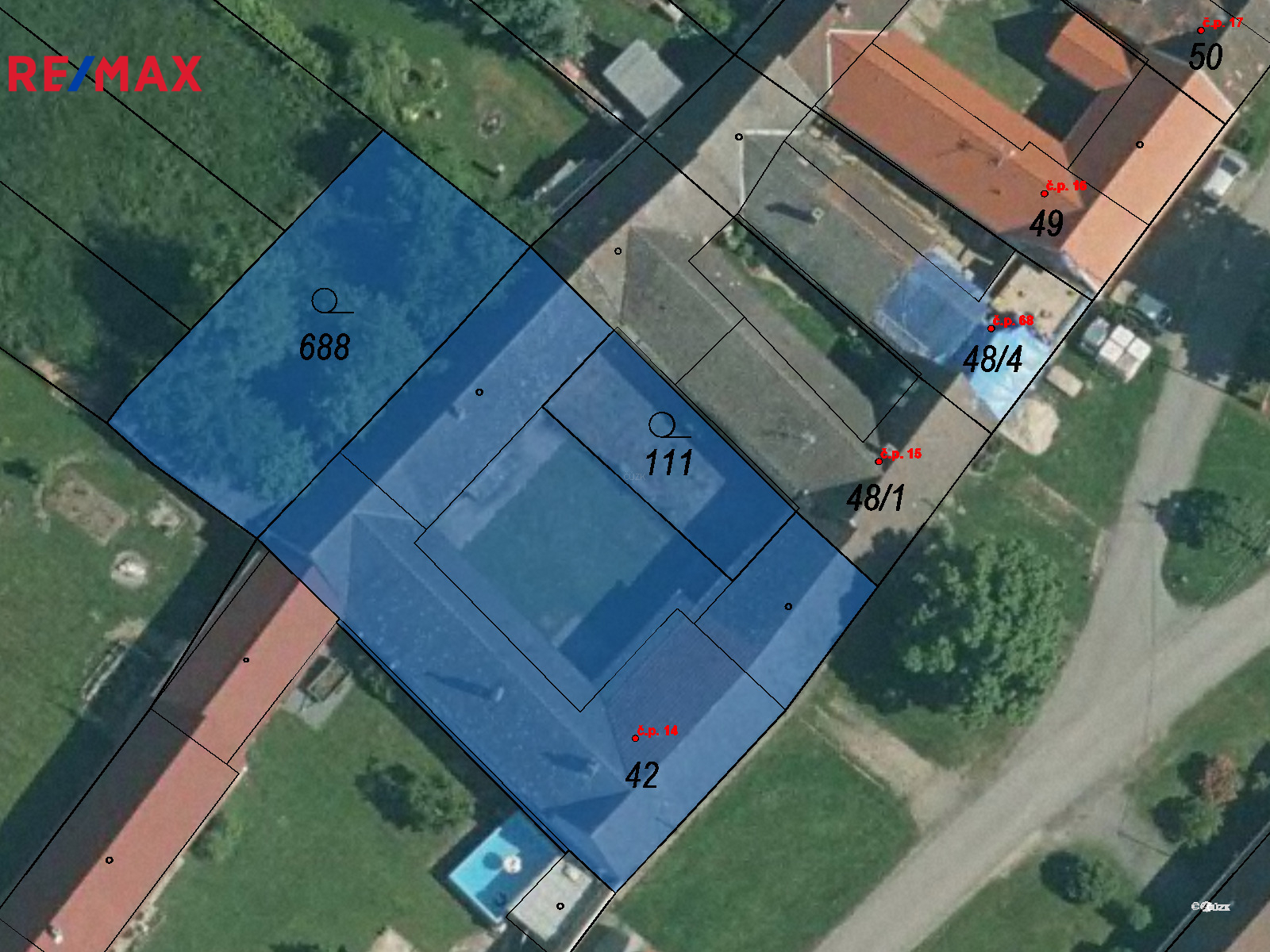 Katastrální mapa.