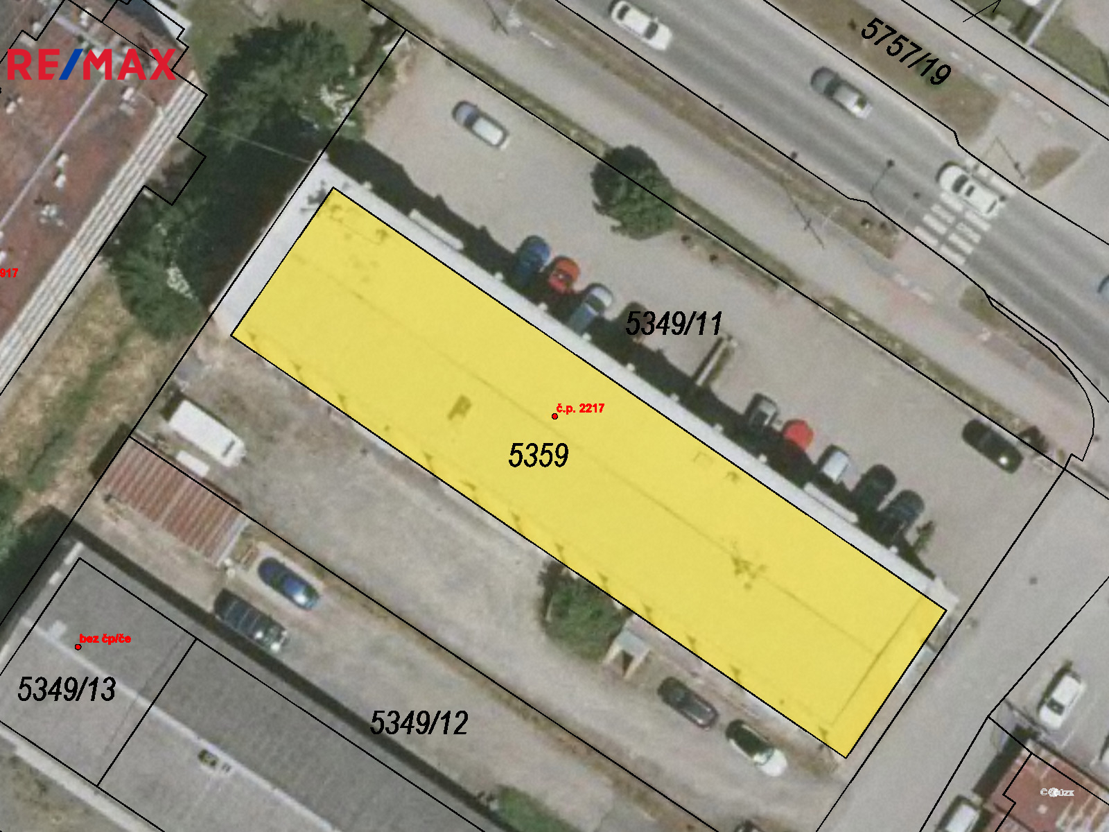 Katastrální mapa budovy.