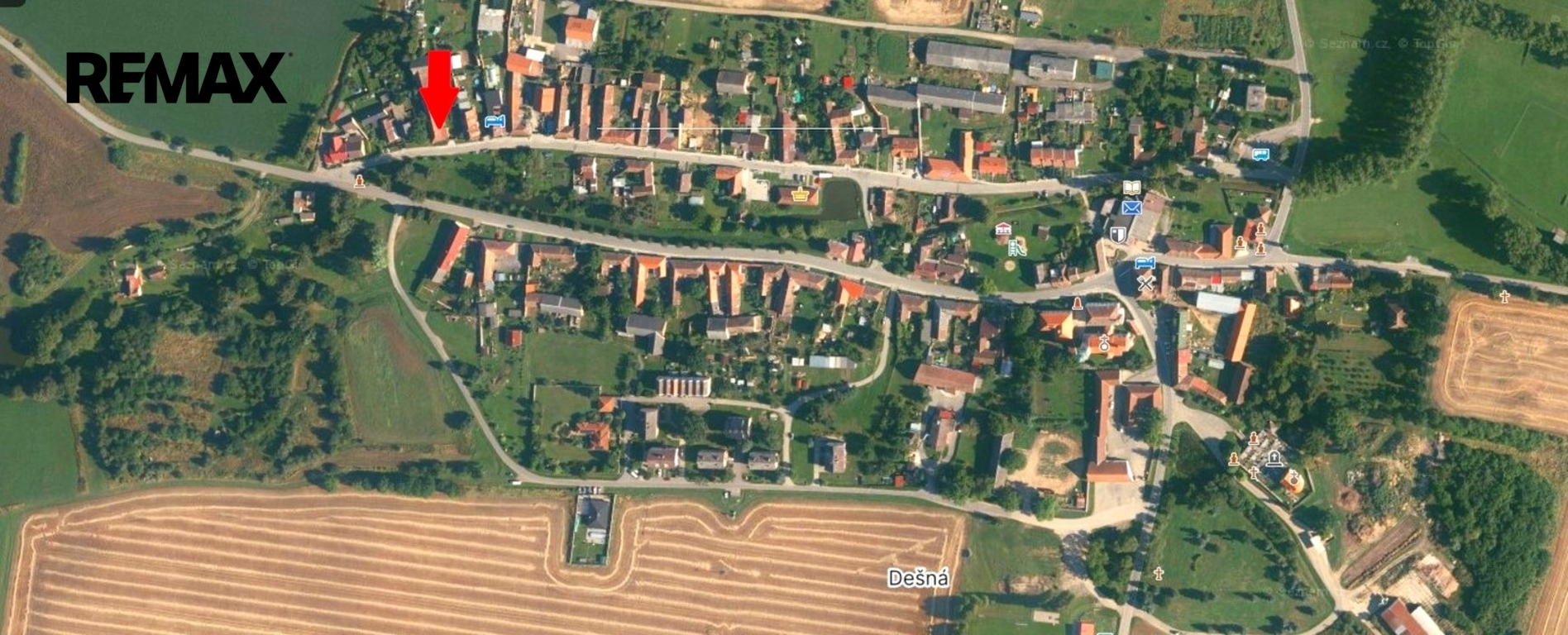 lokace domu v obci Dešná
