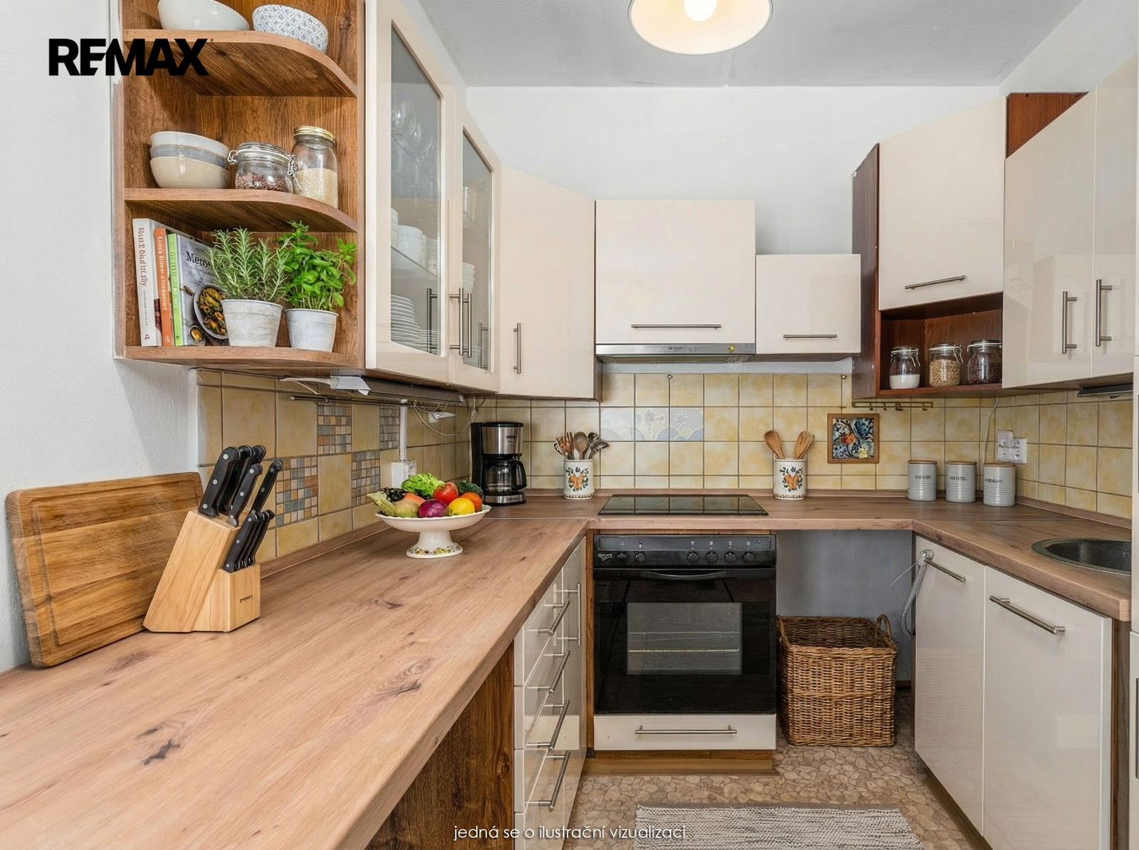 vizualizace možného zařízení kuchyně