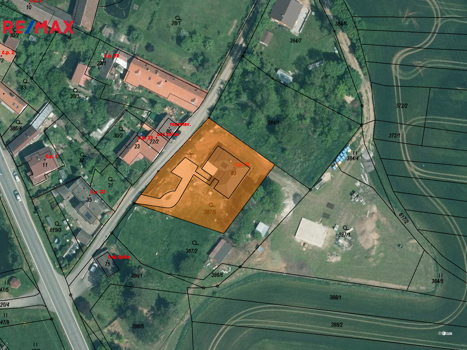Letecký pohled.