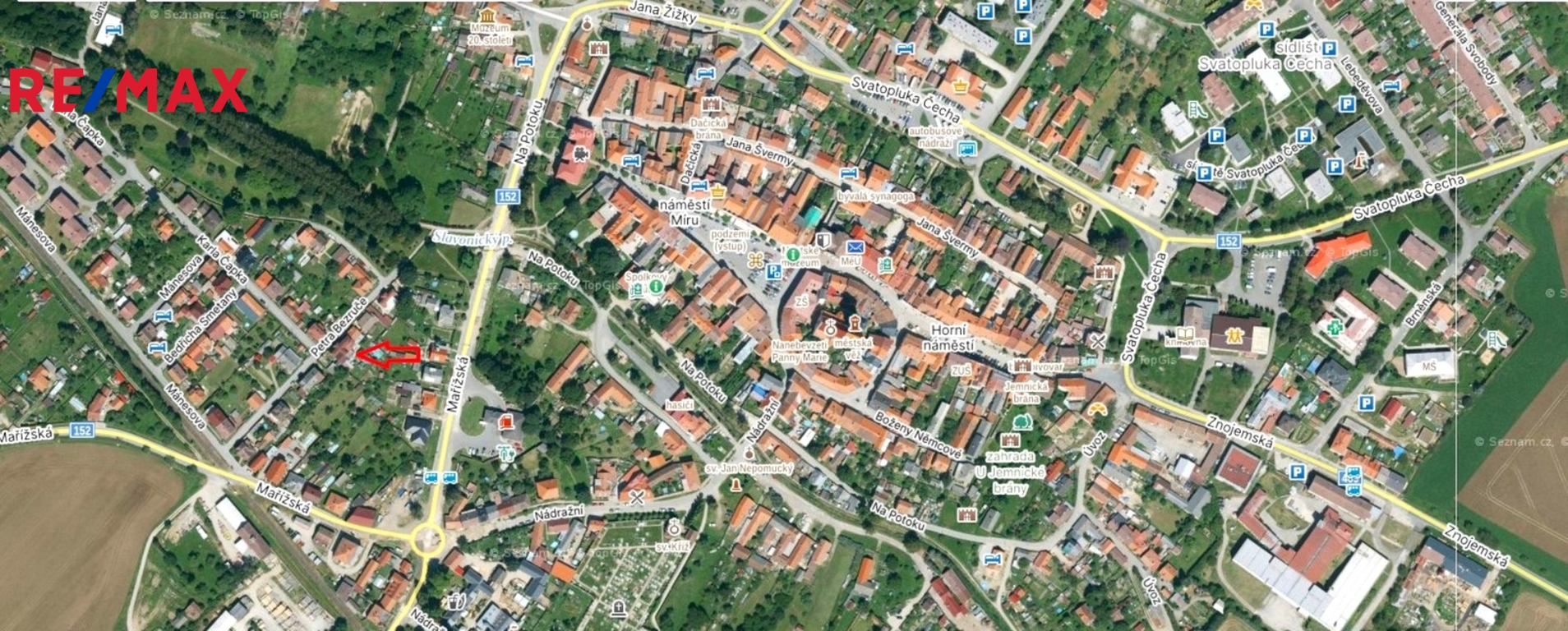 lokace domu ve městě