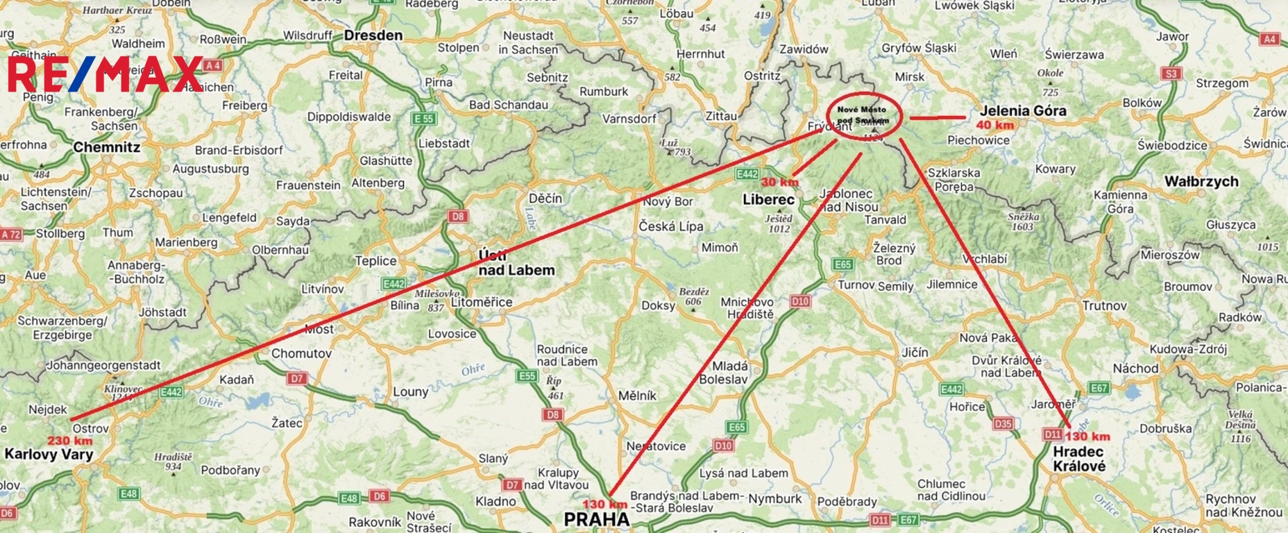 lokace města Nové Město pod Smrkem