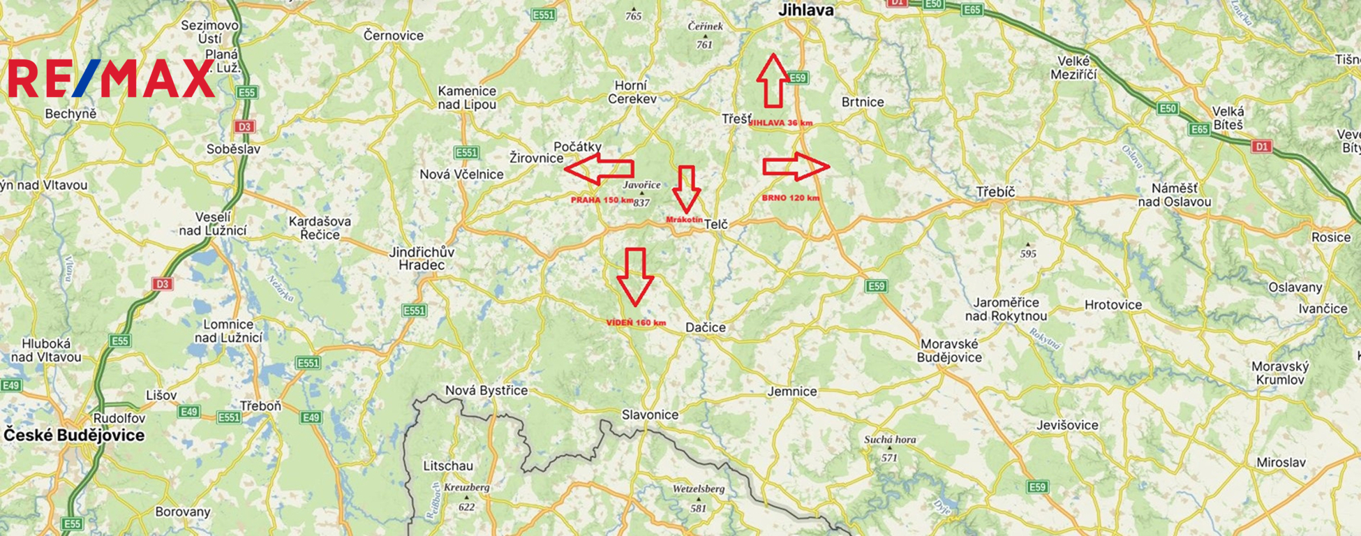 lokace obce Mrákotín