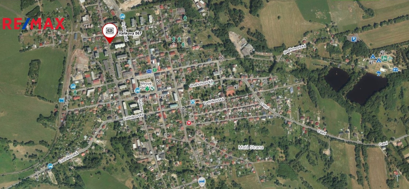 lokace domu ve městě Nové Město pod Smrkem