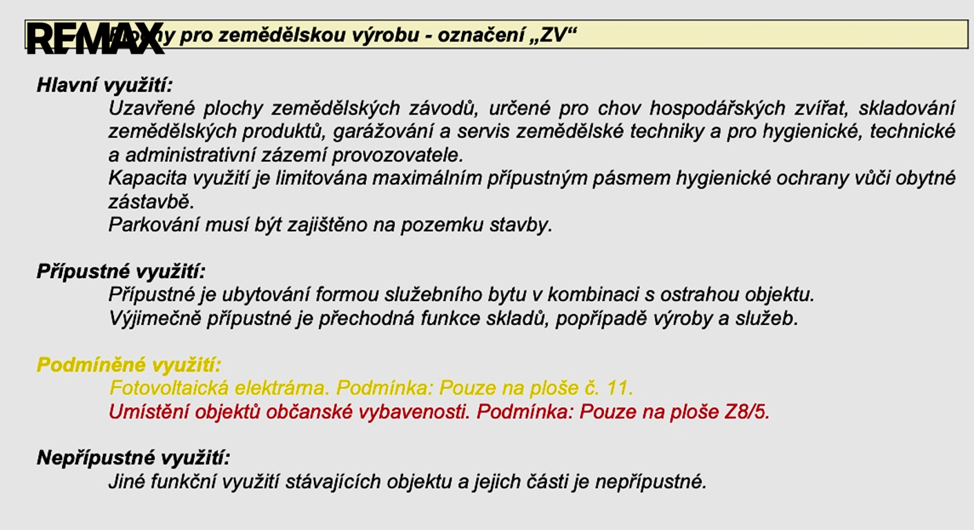 Velký pozemek na výstavbu farmy