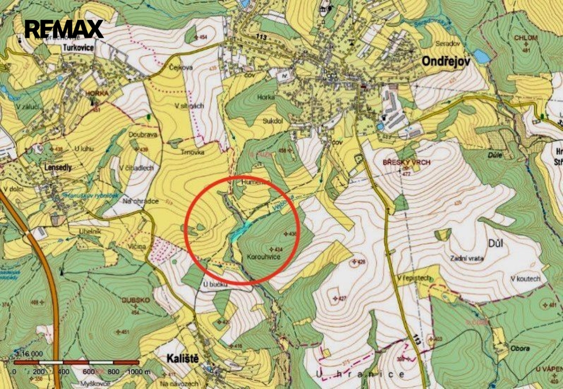 Velký pozemek s projektem na rybník