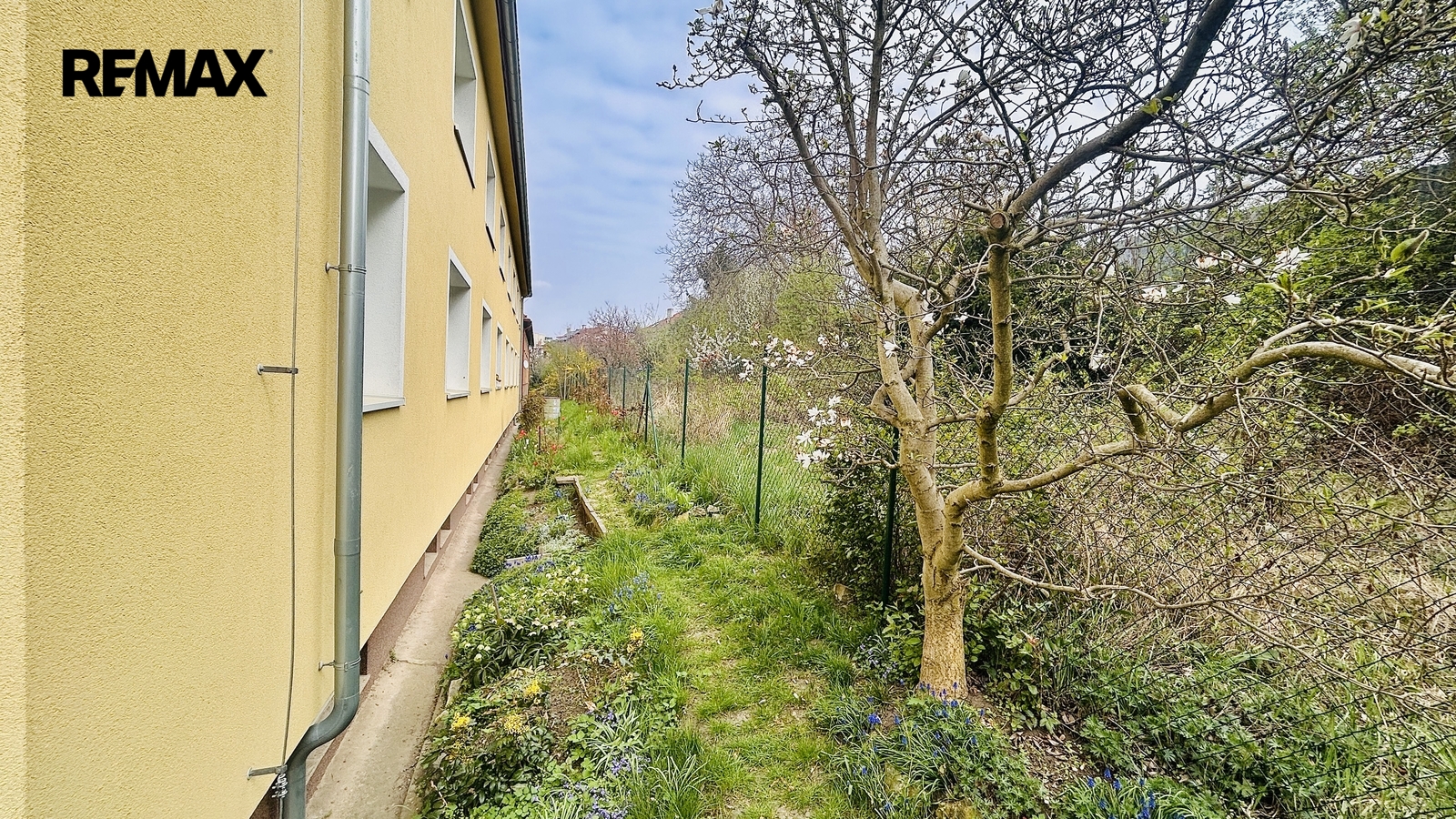 Pohled od zadní části pozemku