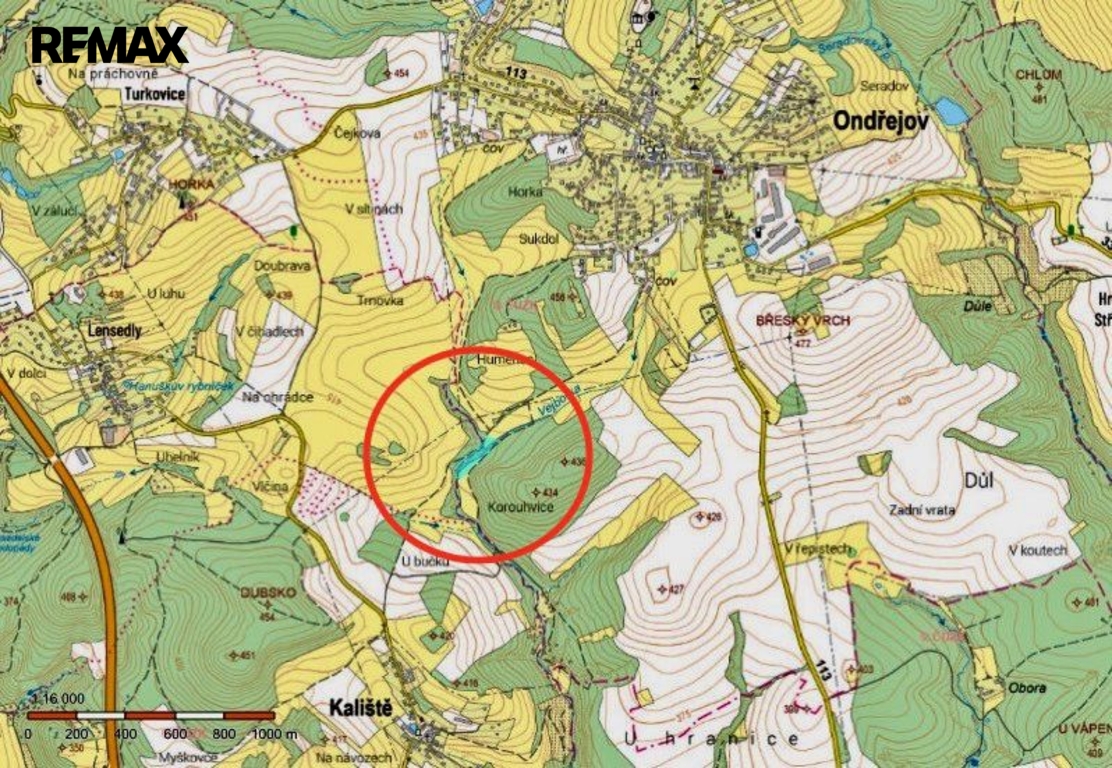 Velký pozemek s projektem na rybník