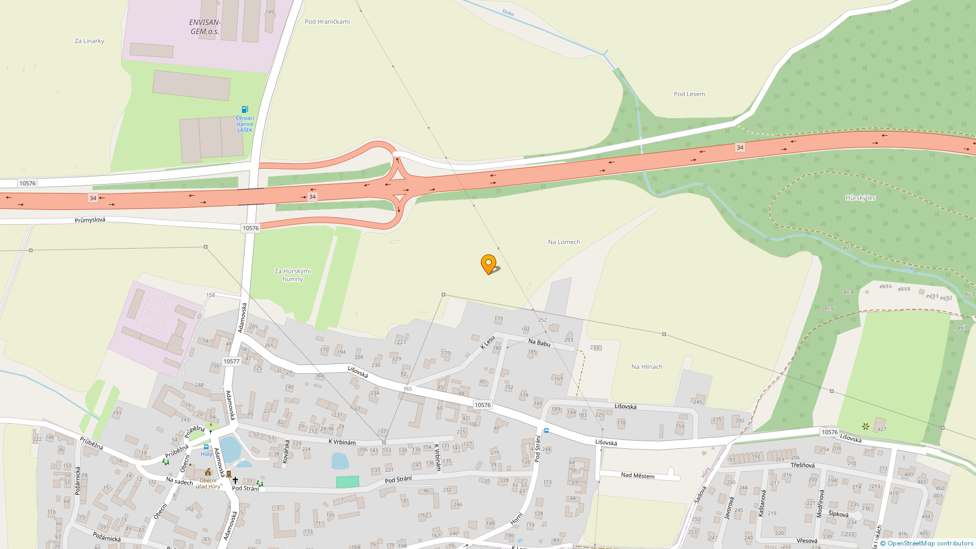 Mapa umístění nemovitosti.
