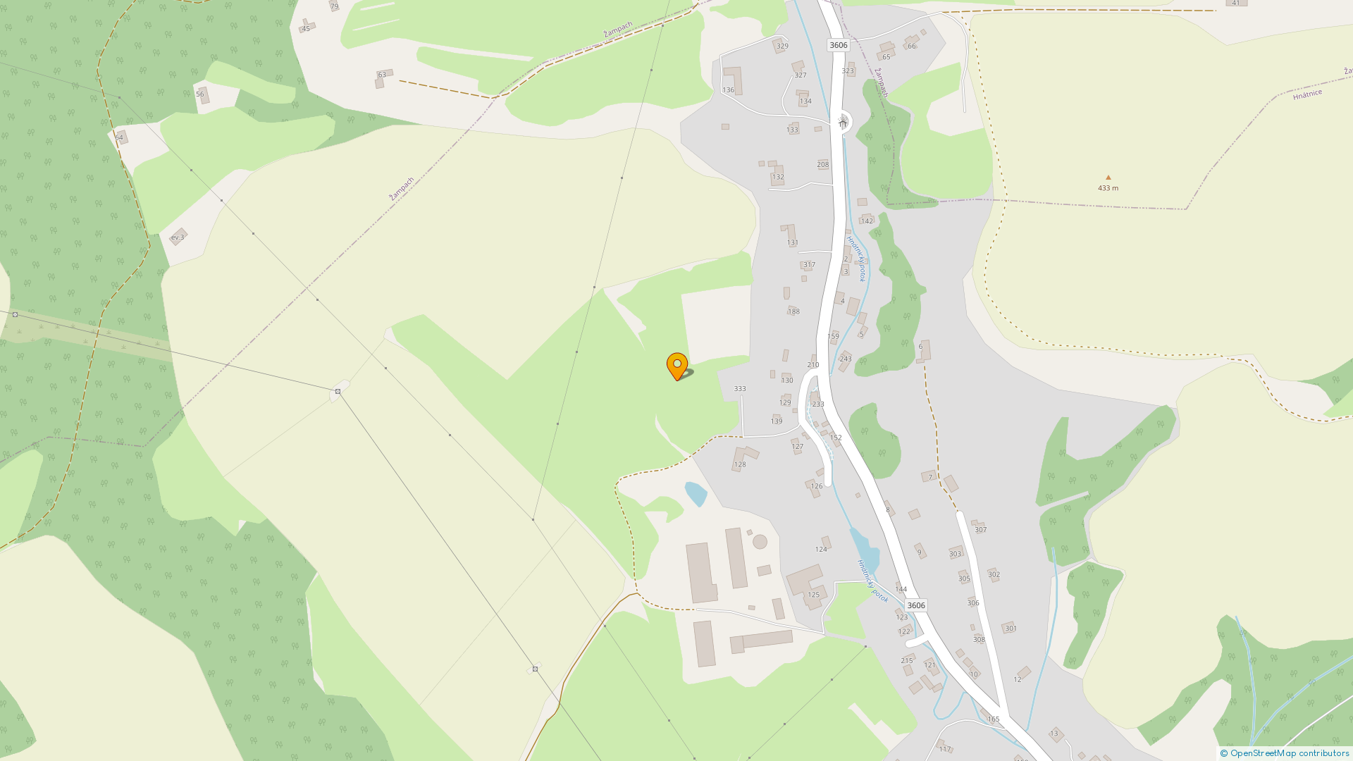 Mapa umístění nemovitosti.