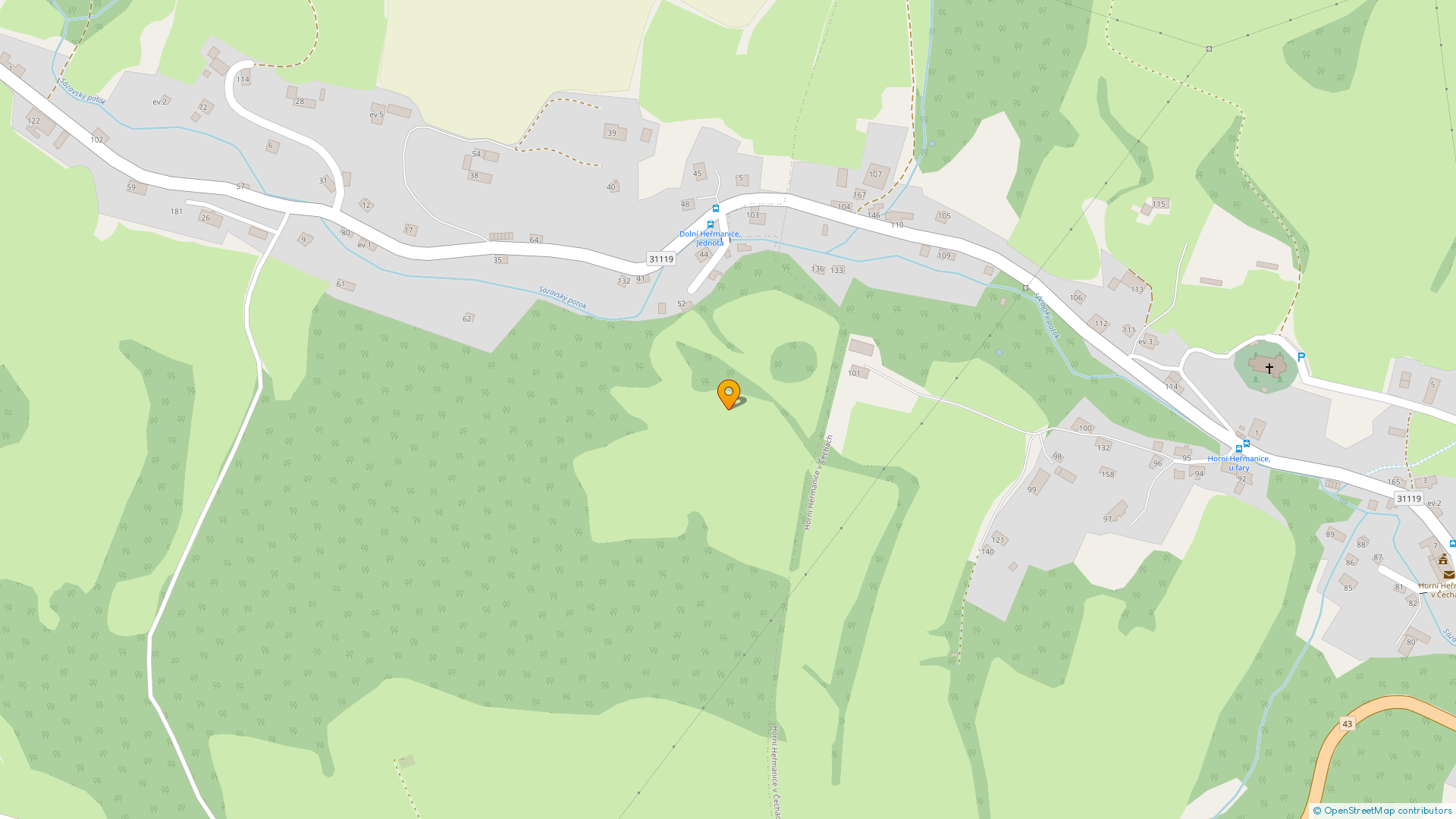 Mapa umístění nemovitosti.