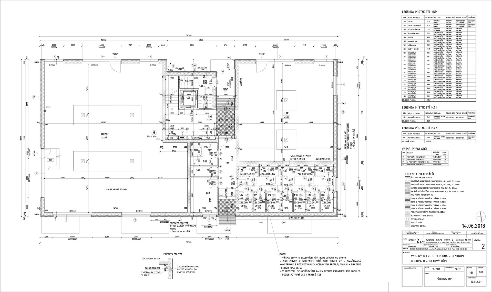 Pudorys 1.N.P. (budova H)_H.02.01