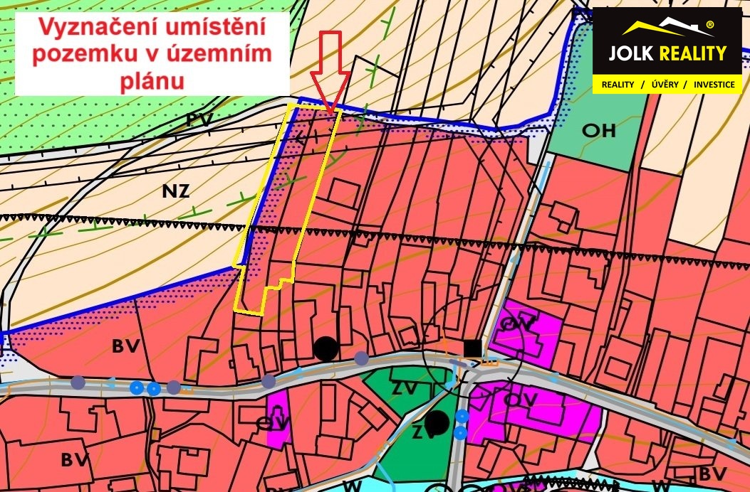 Vyznačení pozemku v uzemním plánu