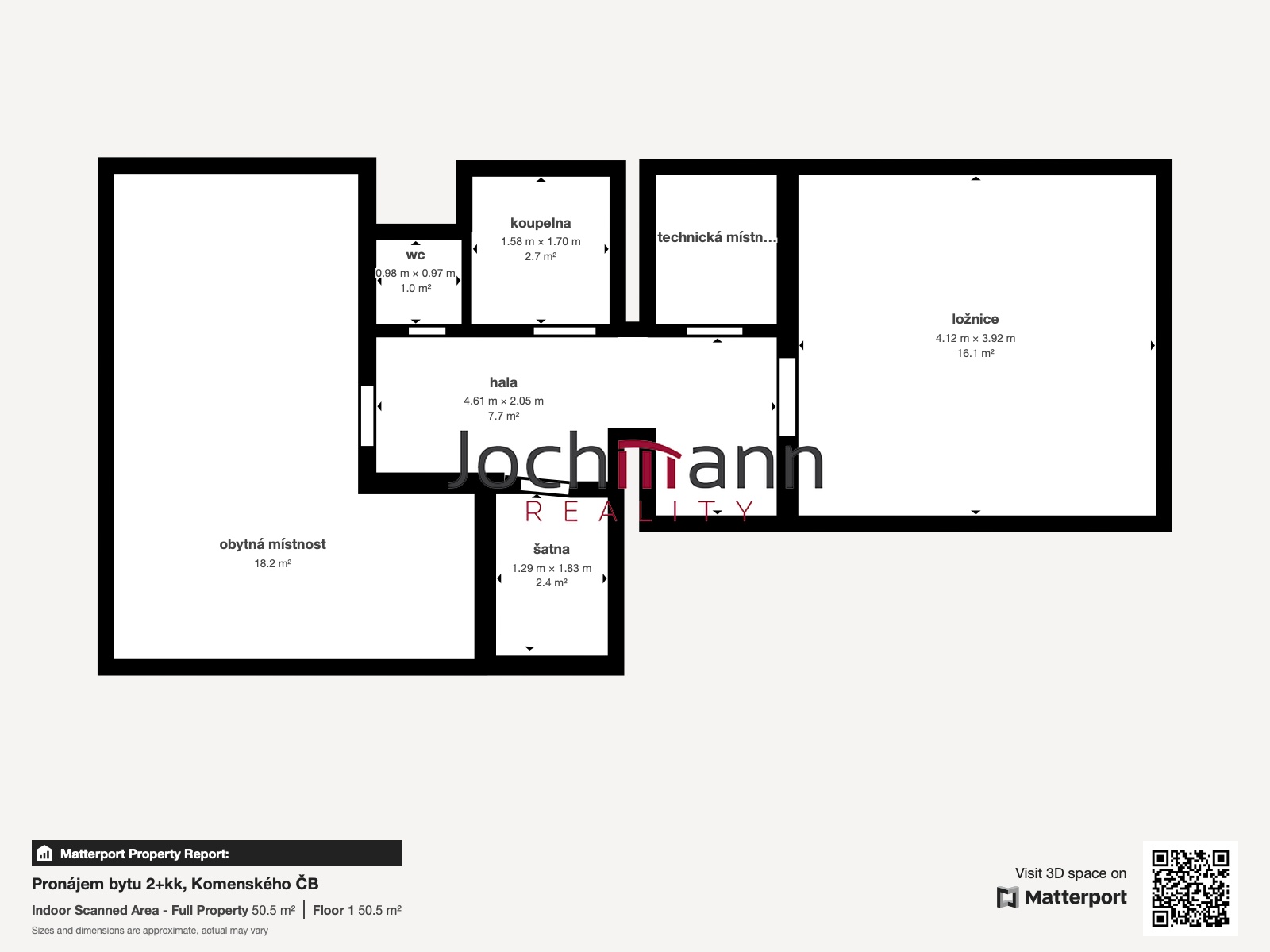 Pron jem bytu 2 kk Komensk ho B - Floor 1