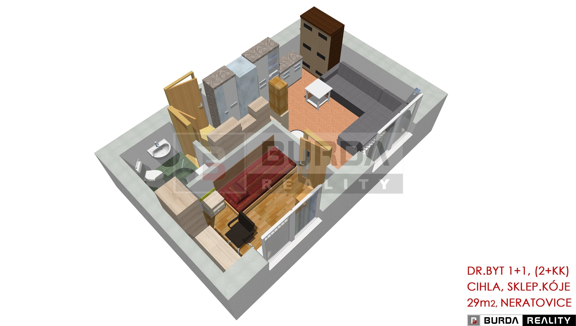 Byt 1+1 Nera - PERSP 9900-500-6250-45-90-00-70-45