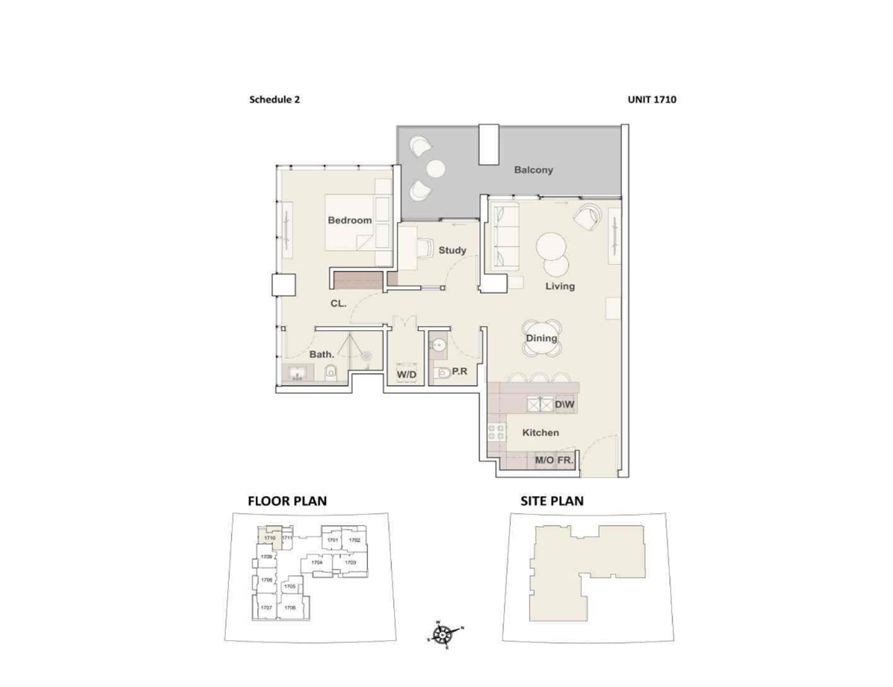 The Crestmark - floor plan unit 1701