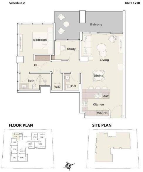 The Crestmark - floor plan unit 1710